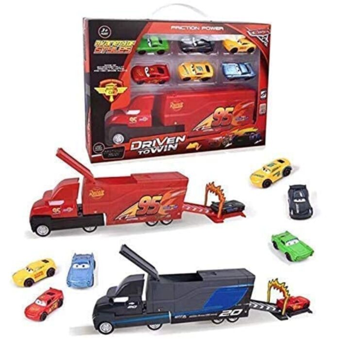 ShopBefikar: Pixar Cars 3 Transport Truck Playset with 6 Alloy Metal Cars