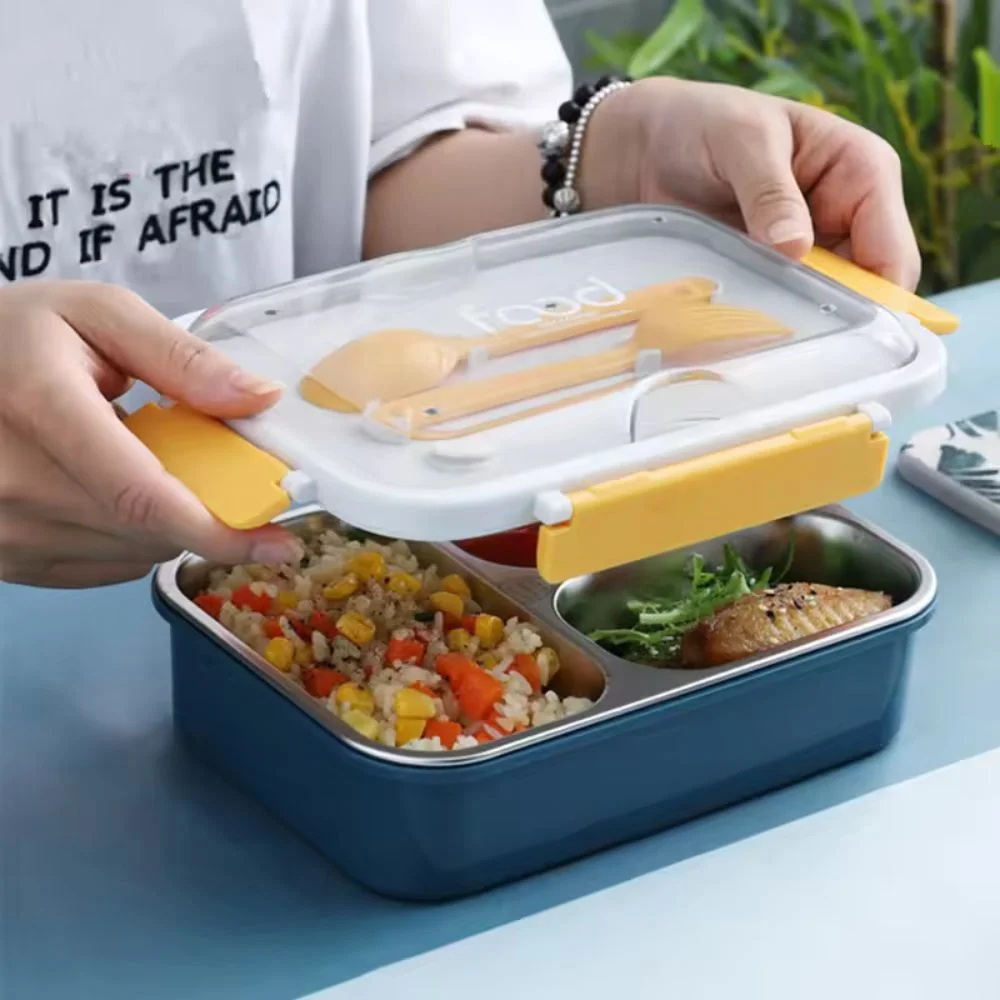 Royal Curry Lunch Box | Stainless Steel, Leak-Proof, Cutlery Storage - Image 3