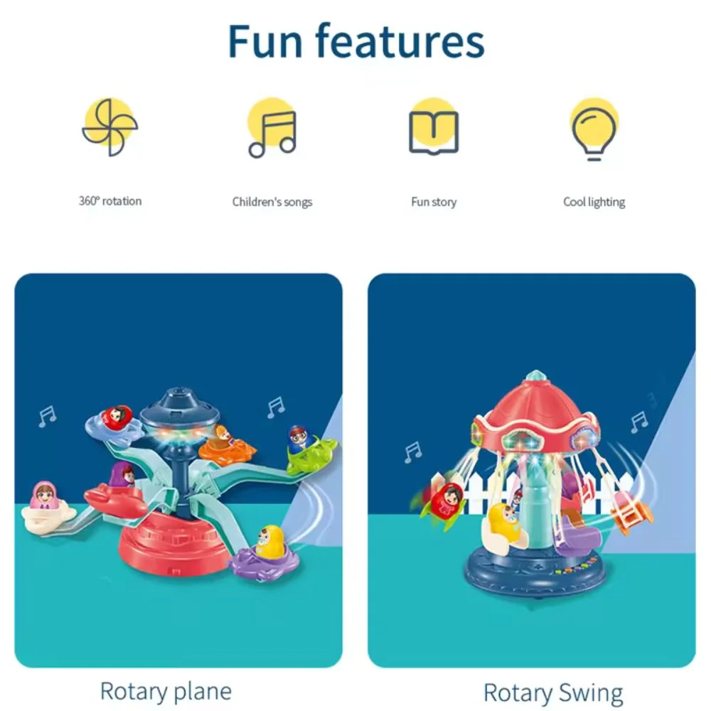 Amusement Park Toys: Rotary Airplane, Ferris Wheel, and Rotary Swing (Age 3+) - Image 6