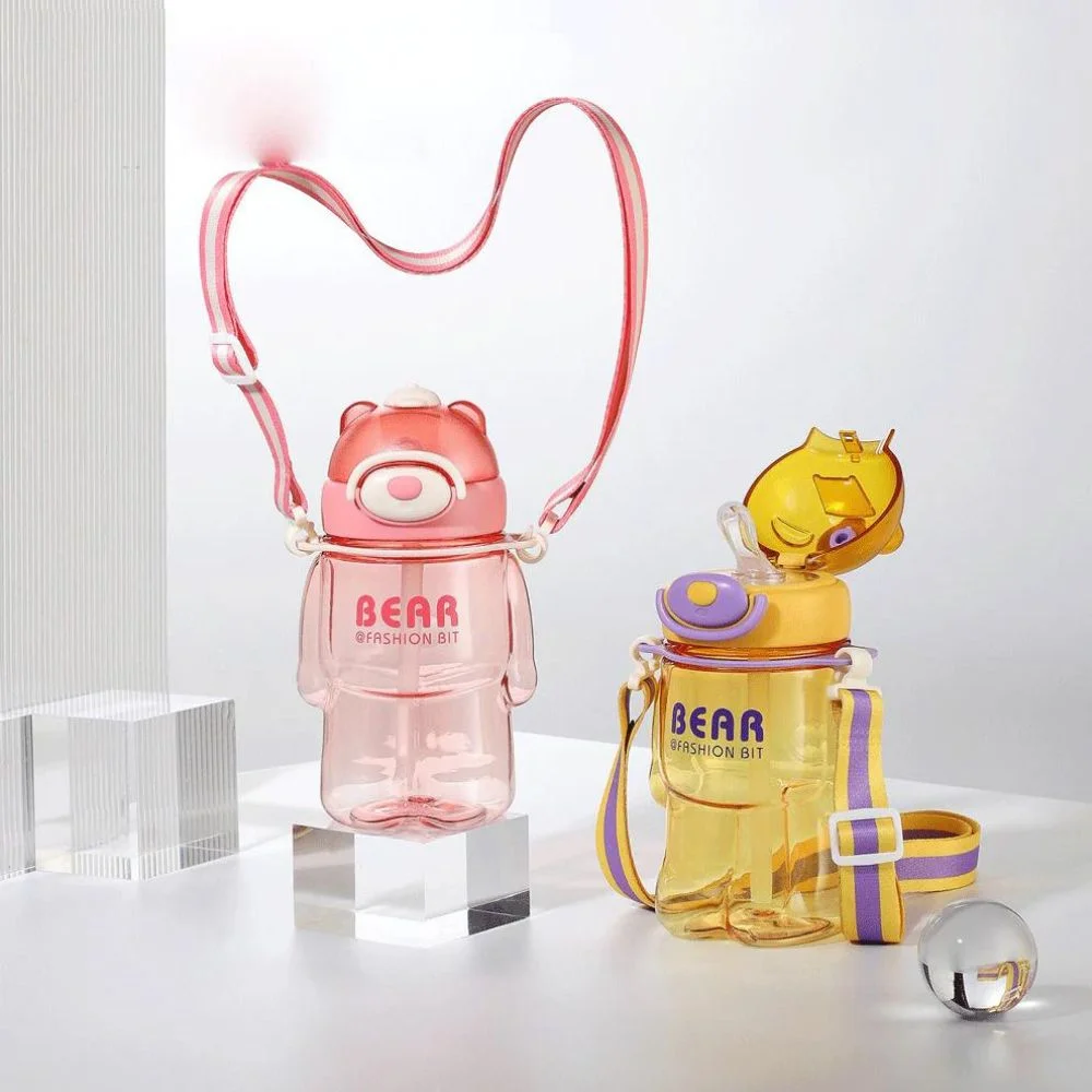 Bear-Shaped Kids' Water Bottle - 800ML | Anti-Leak, BPA Free - Image 4