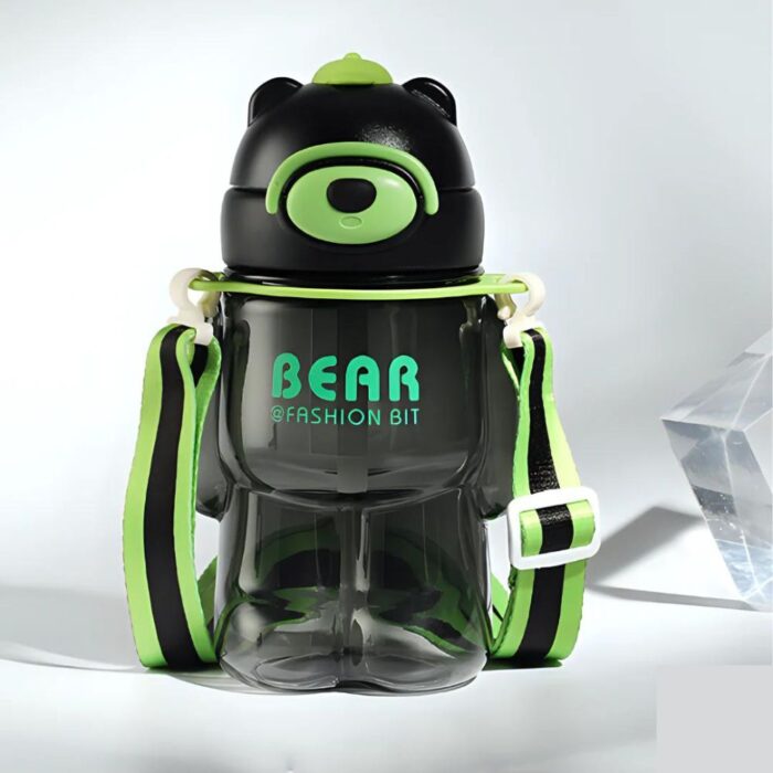 Cute Bear-Shaped Kids' Water Bottle | 800ML, Anti-Leak, Sipper & Strap