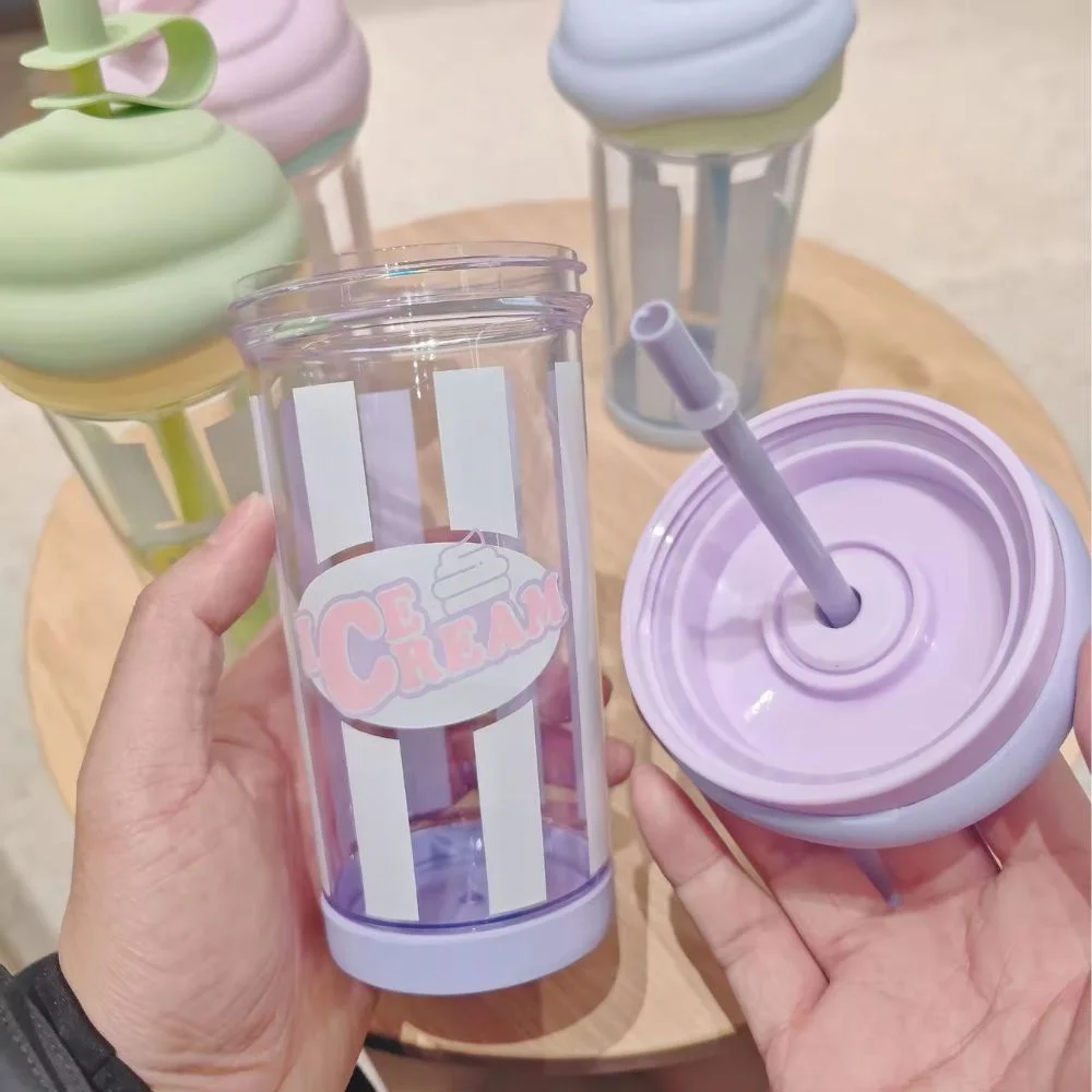 Ice Cream Design Sipper Tumbler with Straw 500 ml - Image 5