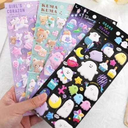 3D Puffy foam Stickers: Unicorn, Teddy Bear, and More