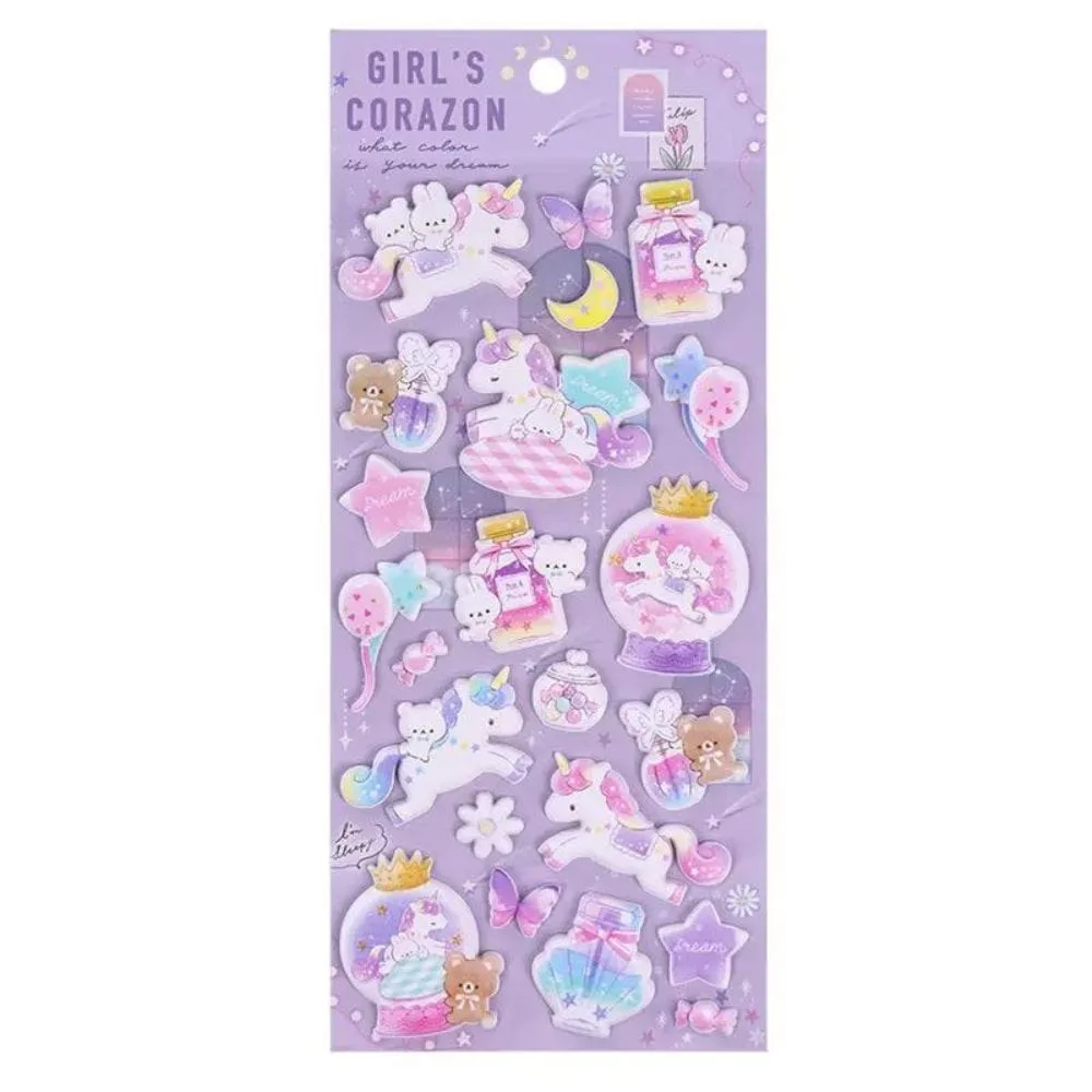 3D Puffy Foam Stickers: Unicorn, Teddy Bear, and More (Pack of 4) - Image 4