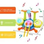 Kids Drum Set with Lights, Sounds, and Microphone (Age 4+) - Image 3