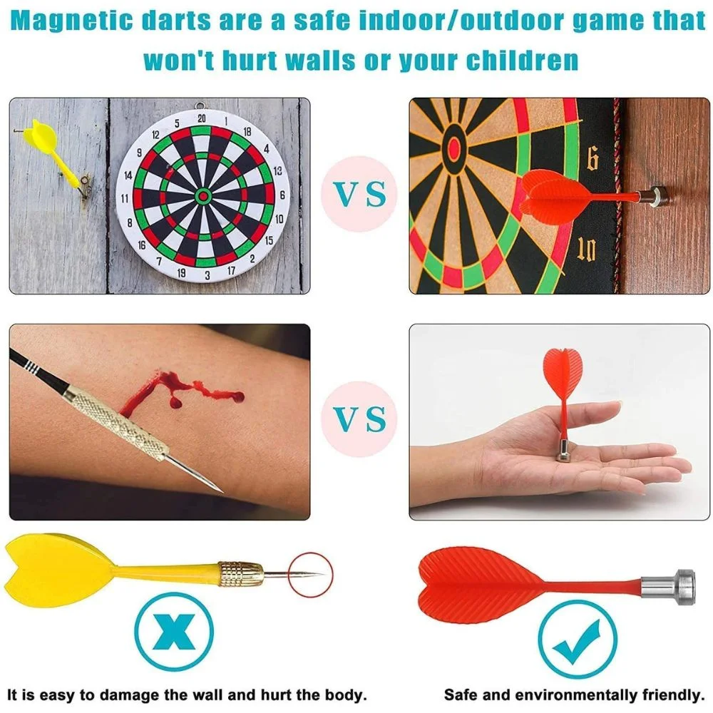 Magnetic Dart Board Game for Kids | Double Sided Safe Dart Board | 12 / 15 / 17 Inch Options | Age 5+ - Image 8