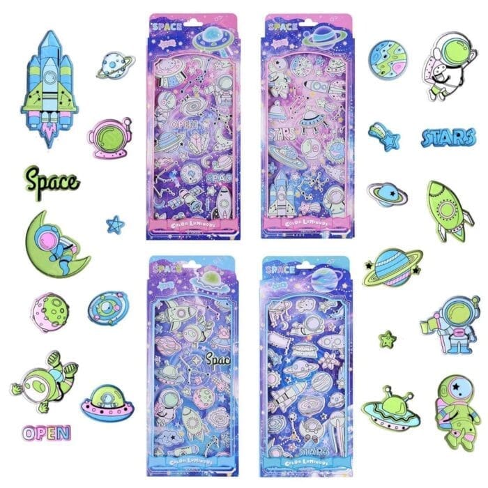 Glow-in-the-Dark Space Stickers: 3D Puffy