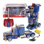 Optimus Prime RC Transformer Robot Truck Toy | Remote Control Transforming Car with Lights & Sound | Kids Toy 8+ | Shopbefikar India