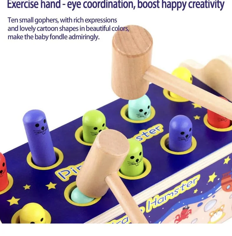 Wooden Pounding Bench Hammering Toy For Toddlers - Image 4