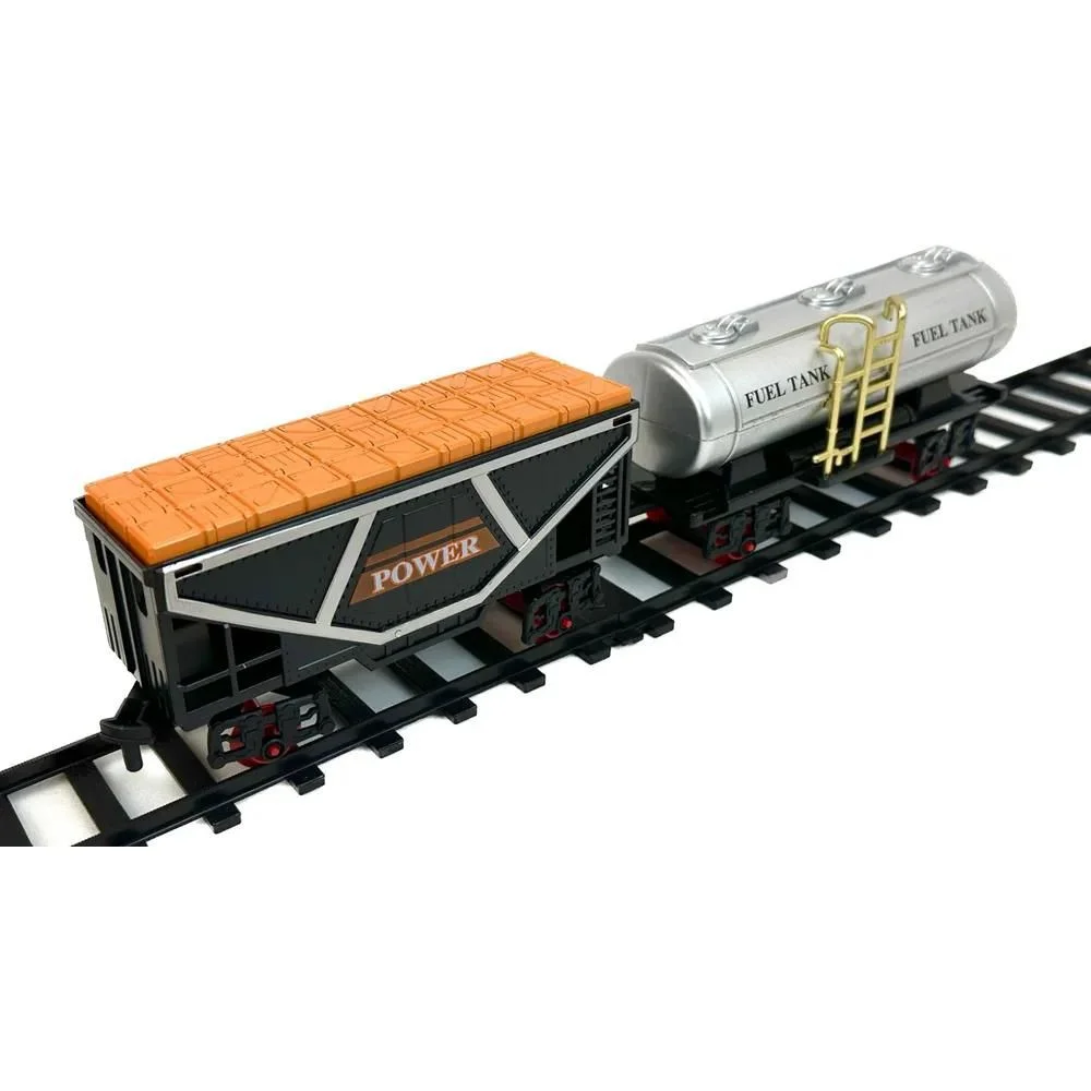 Big Size Classic Vintage Train Set with Cargo, Power Coach, & Oil Tanker - Image 6