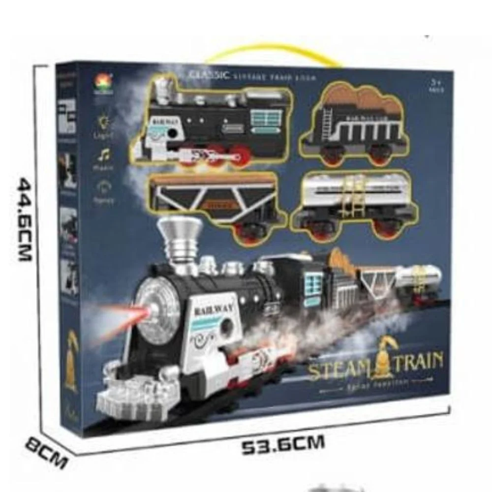 Big Size Classic Vintage Train Set with Cargo, Power Coach, & Oil Tanker - Image 7