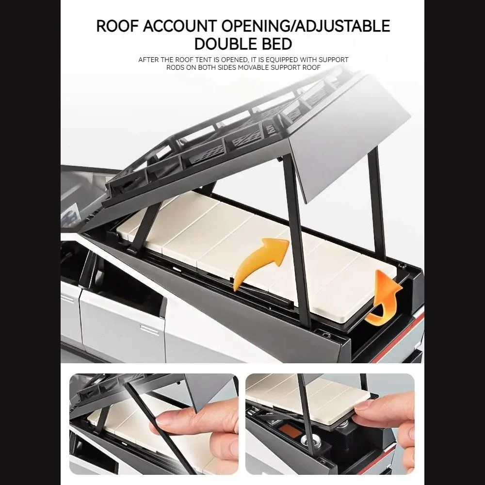 Diecast 1:24 Scale Tesla Cybertruck Camper Van Car - Image 3