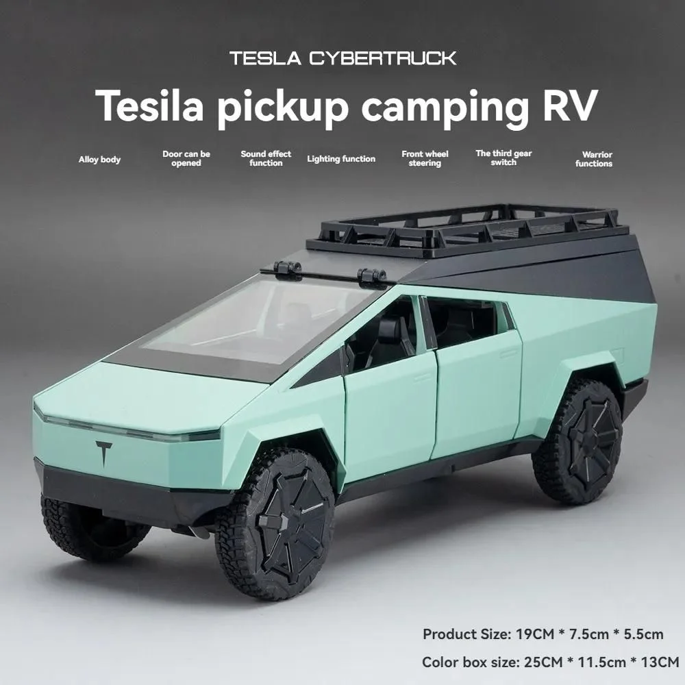 Diecast 1:24 Scale Tesla Cybertruck Camper Van Car - Image 6
