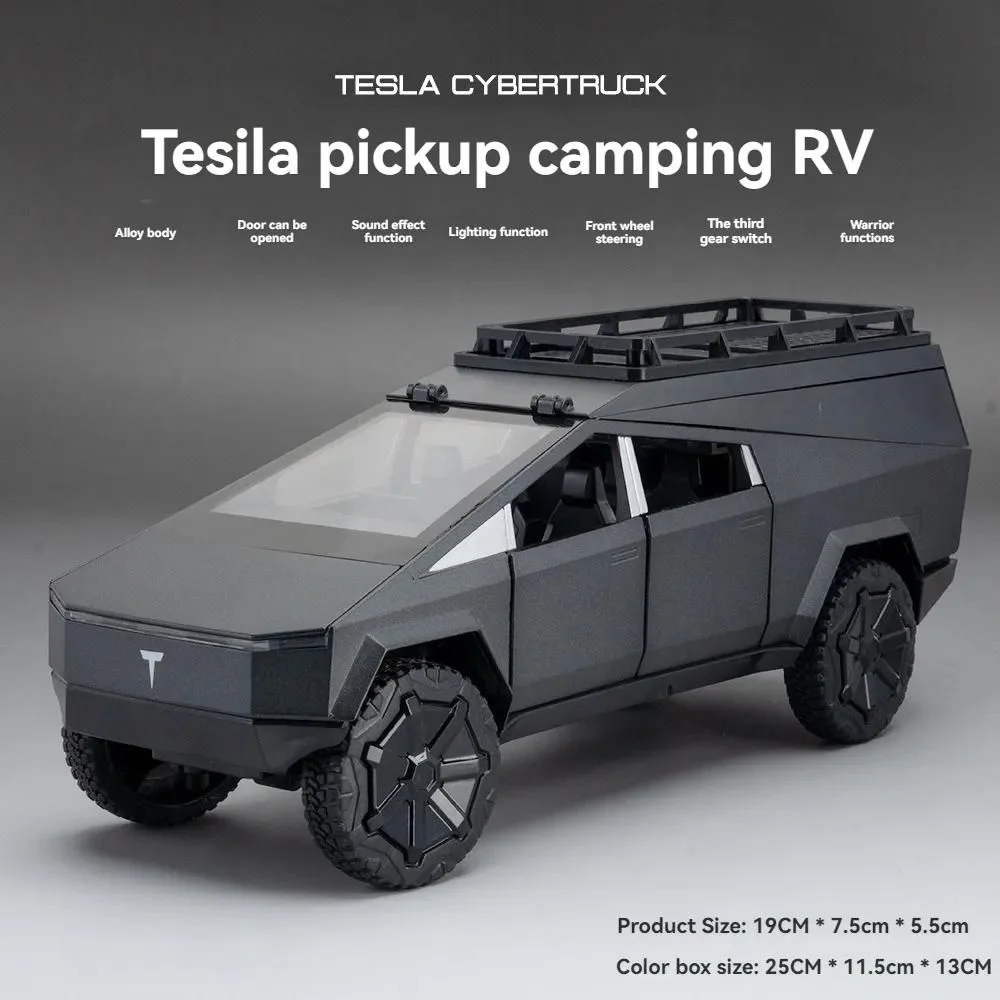 Diecast 1:24 Scale Tesla Cybertruck Camper Van Car - Image 7