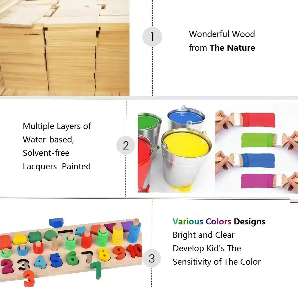 Wooden Three In One Digital Shape Pairing - Numbers, Shapes, and Letters - Image 5