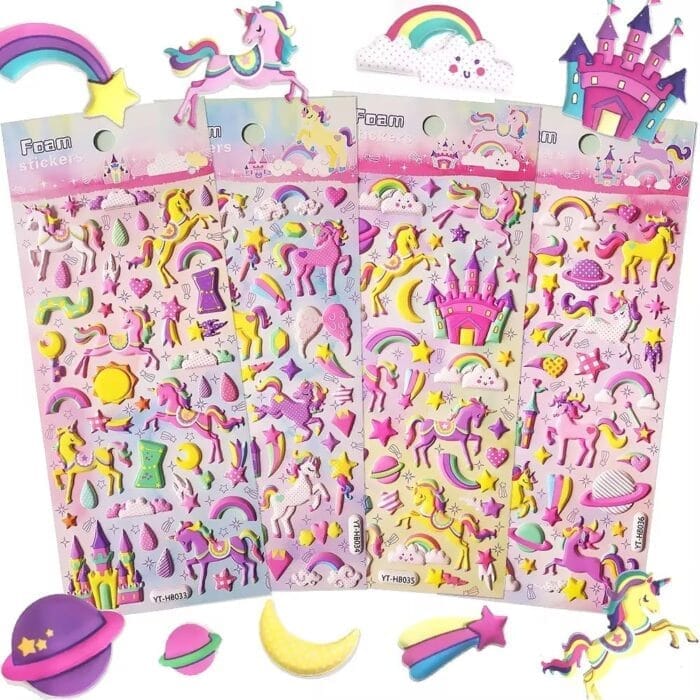 Kawaii 3D puffy foam Unicorn Stickers: Perfect for Scrapbooking