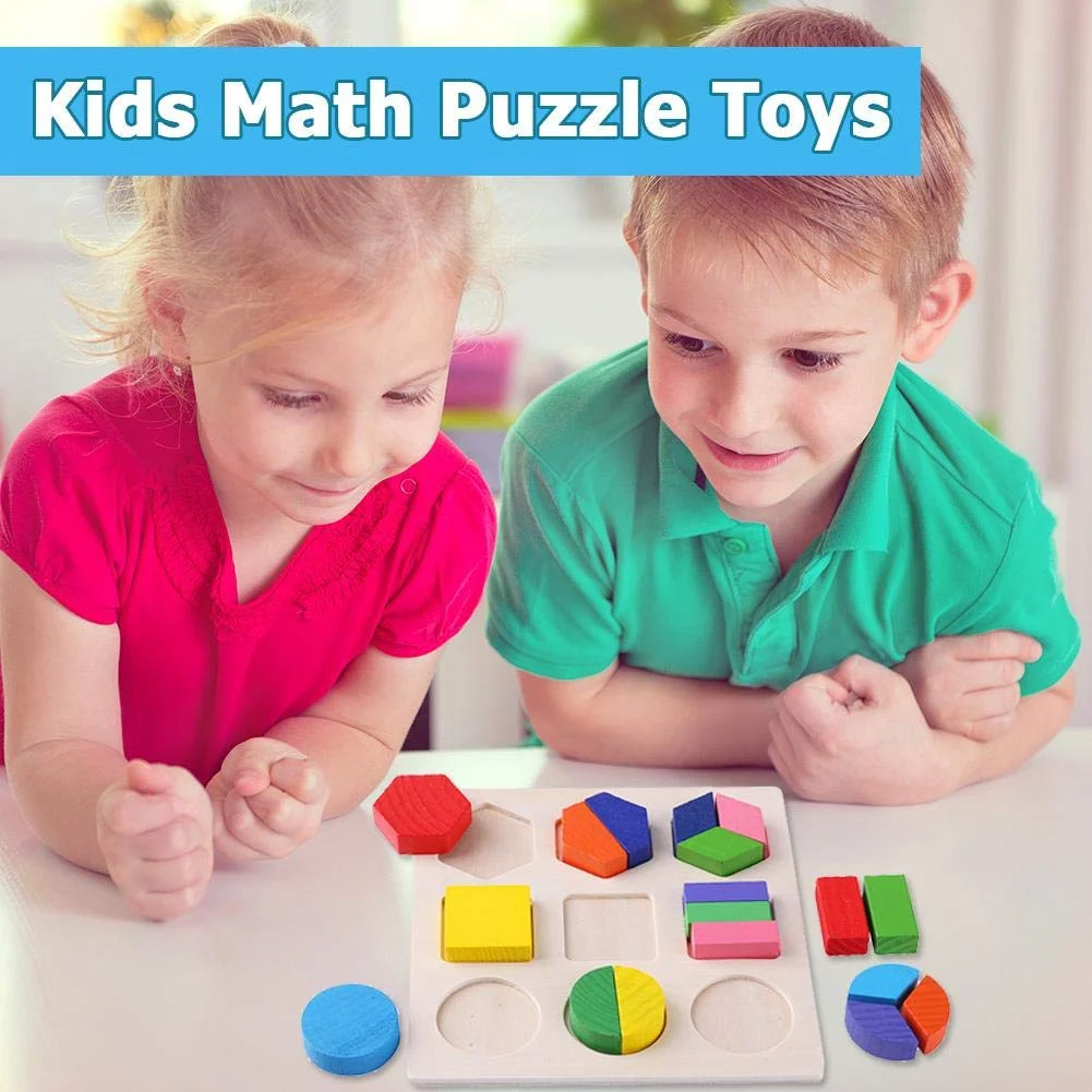 Wooden Geometric Shapes Sort Math Montessori Puzzle - Image 8