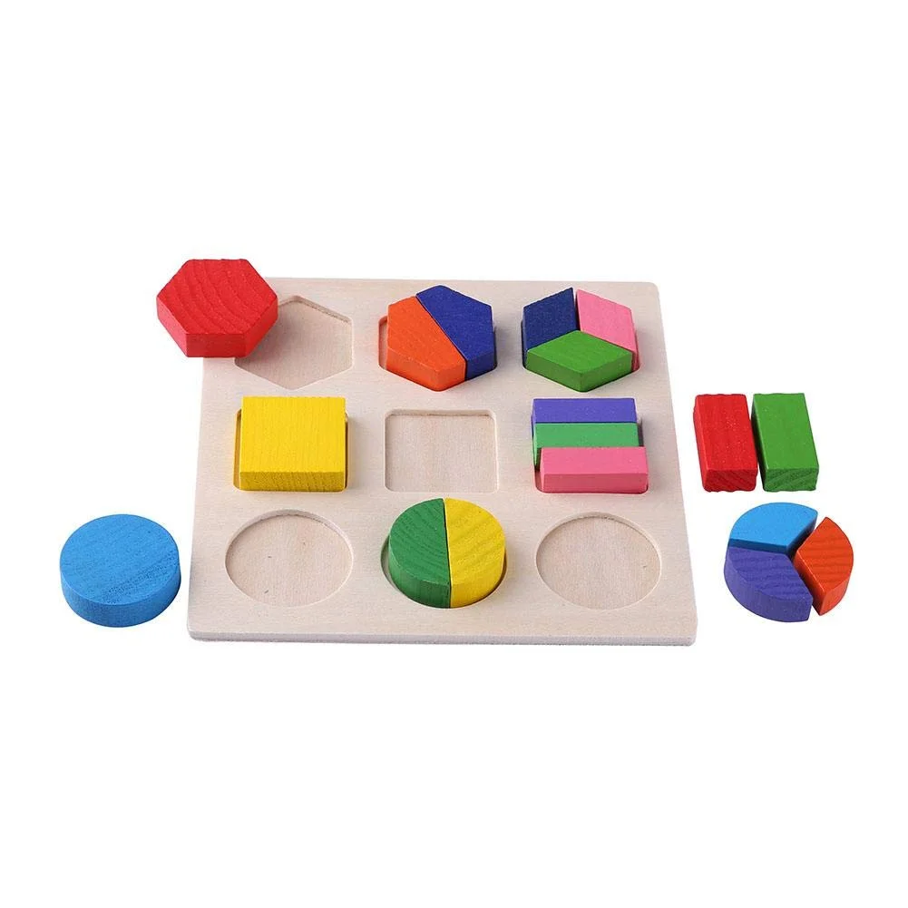Wooden Geometric Shapes Sort Math Montessori Puzzle - Image 4