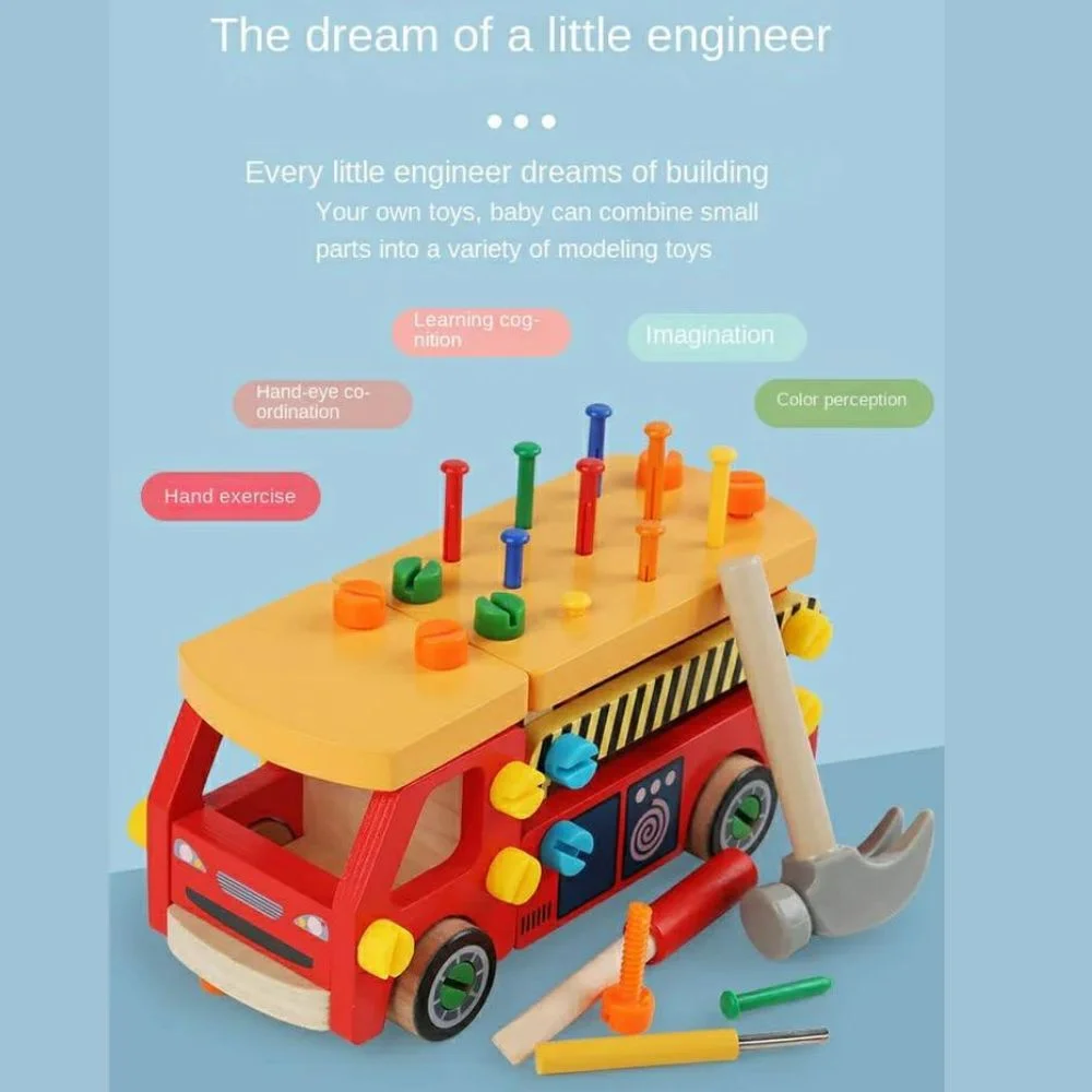 Wooden Nut Truck Toy : Disassemble, Assemble, and Play (Age 3+) - Image 4