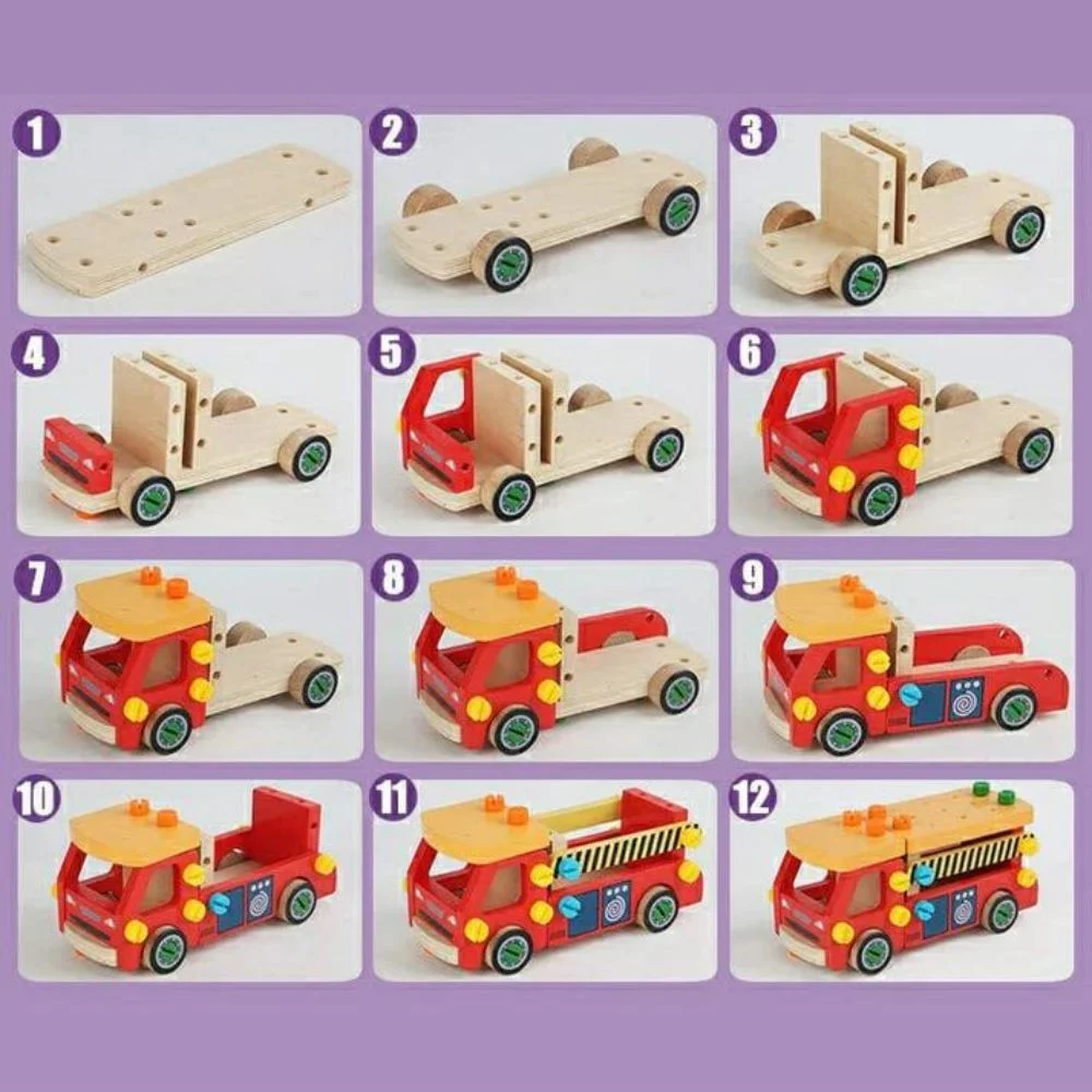 Wooden Nut Truck Toy : Disassemble, Assemble, and Play (Age 3+) - Image 6