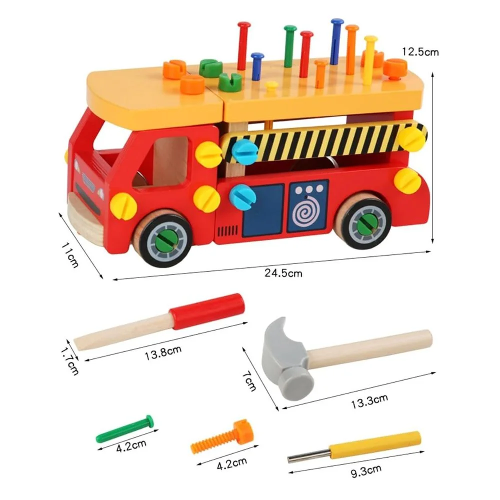 Wooden Nut Truck Toy : Disassemble, Assemble, and Play (Age 3+) - Image 3