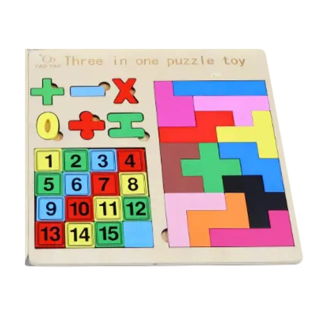 3-in-1 Wooden Montessori Puzzle Baby Toddler Toys - Image 9