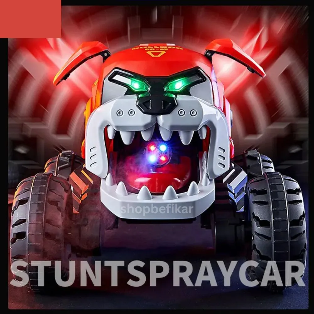 Bulldog Stunt Spray RC Car | 360° Rotating RC Toy with Lights, Sounds & Water Spray | Kids Remote Control Car - Image 2