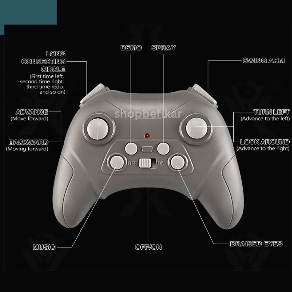 Bulldog Stunt Spray RC Car | 360° Rotating RC Toy with Lights, Sounds & Water Spray | Kids Remote Control Car - Image 8