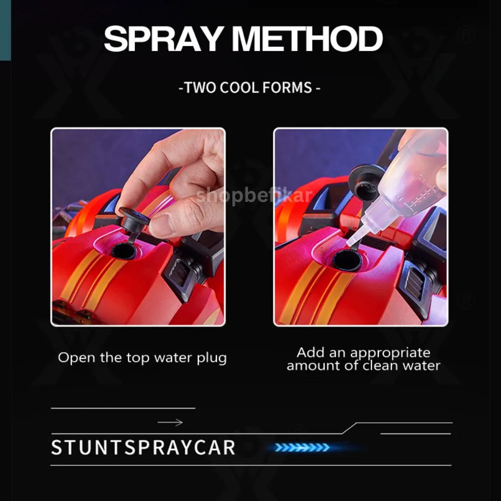 Bulldog Stunt Spray RC Car | 360° Rotating RC Toy with Lights, Sounds & Water Spray | Kids Remote Control Car - Image 7