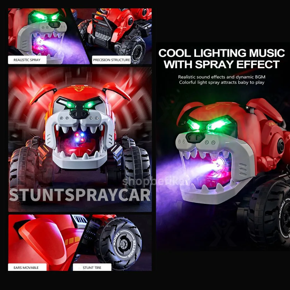 Bulldog Stunt Spray RC Car | 360° Rotating RC Toy with Lights, Sounds & Water Spray | Kids Remote Control Car - Image 5