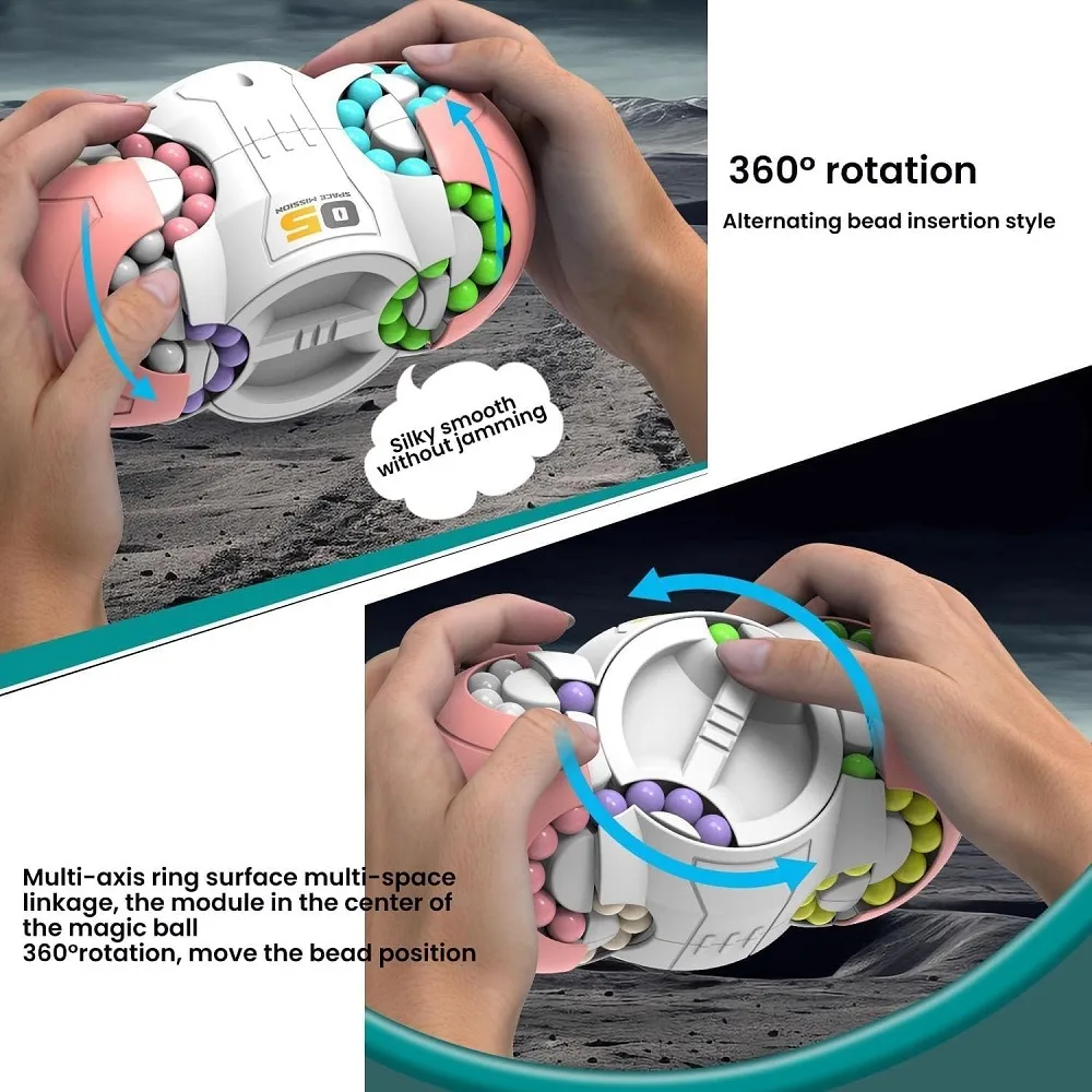 UFO 8 Sided Rotating Magic Beans Cube Fidget Toy (Age 3+) - Image 5