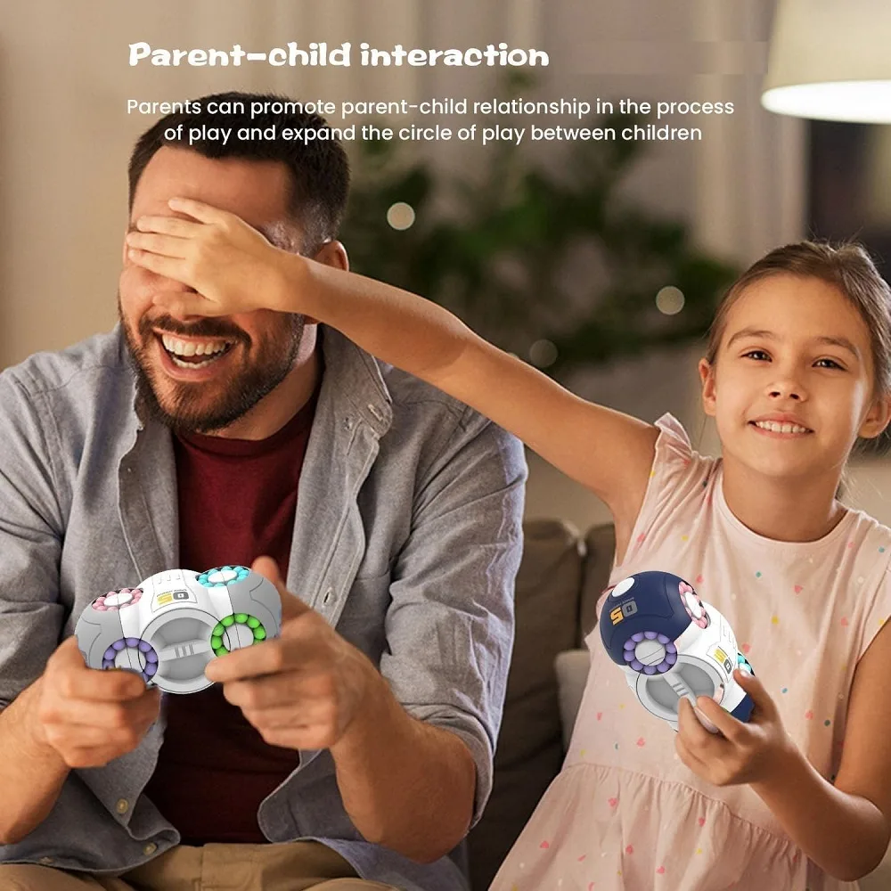 UFO 8 Sided Rotating Magic Beans Cube Fidget Toy (Age 3+) - Image 8