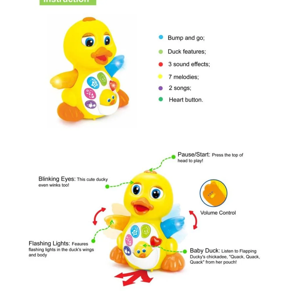 Hola Dancing Duck Toy | Musical Light-Up Moving Duck Toy for Kids - Image 2