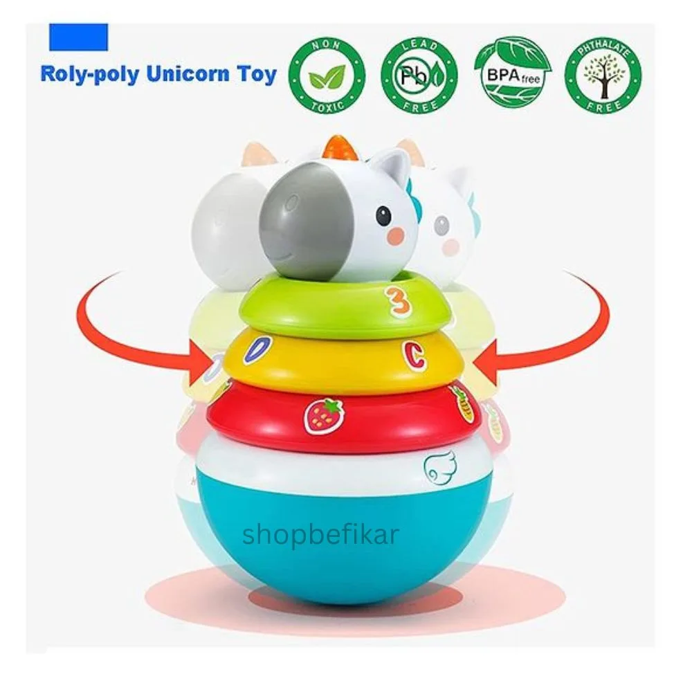 Montessori-Inspired: Roly Poly Unicorn Toy for Early Learning (Age 3M+) - Image 2