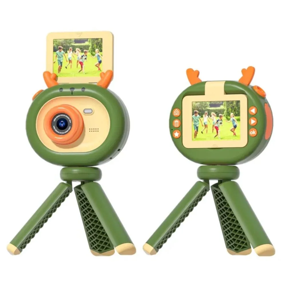kids digital camera with tripod -10 Capture Adventures with the KiddieCam: Flip Screen & Tripod green