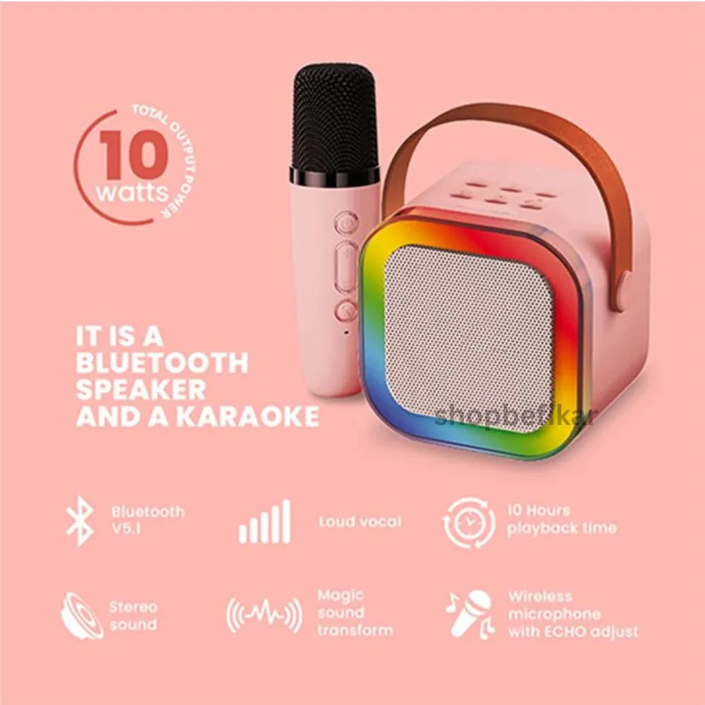 Portable Bluetooth Karaoke Speaker with Dynamic Lights - Image 4