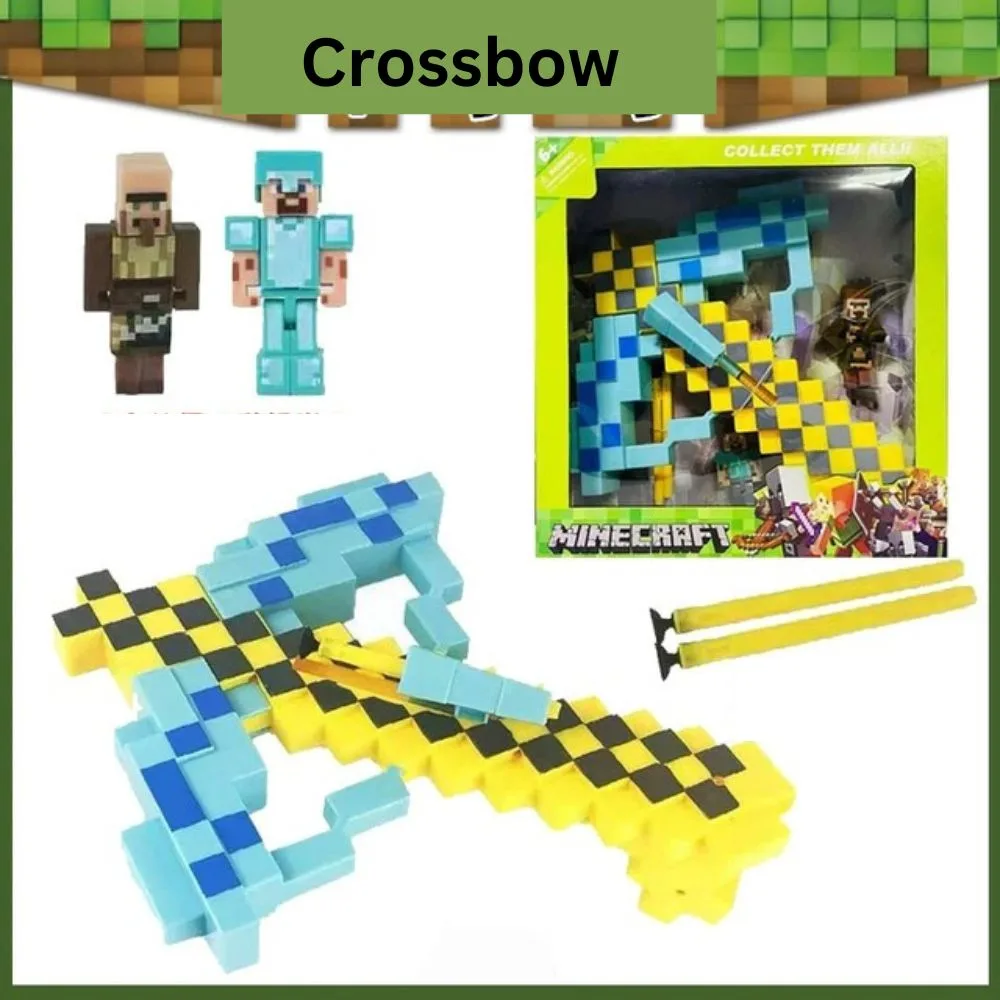 Block-Style Adventure Toy Crossbow – Ejectable Darts & 2 Block Figures - Image 3