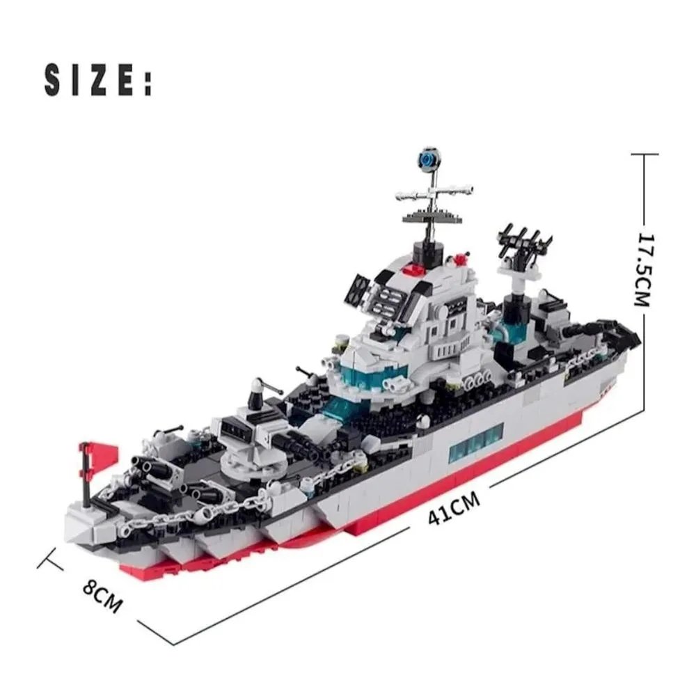 13-in-1 Military Battleship Building Blocks Set (Age 6+) - Image 3