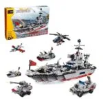 Decool Multificence Building Blocks: 13-in-1 Military Battleship Set