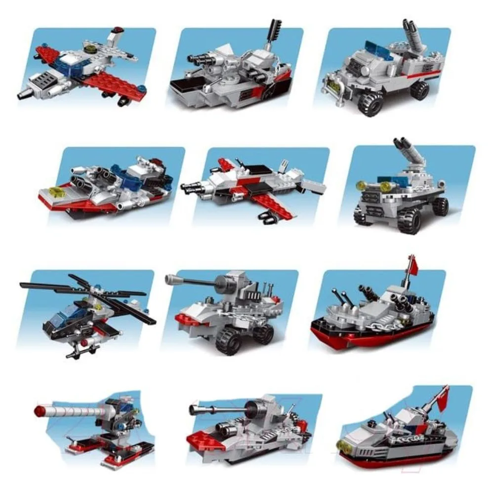 13-in-1 Military Battleship Building Blocks Set (Age 6+) - Image 7