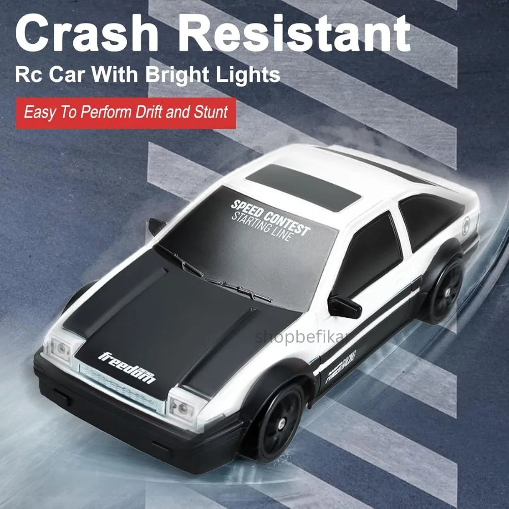 Shopbefikar 1:24 High-Speed Drift RC Car – 4WD, LED Lights & Interchangeable Tires | Ages 6+ - Image 6