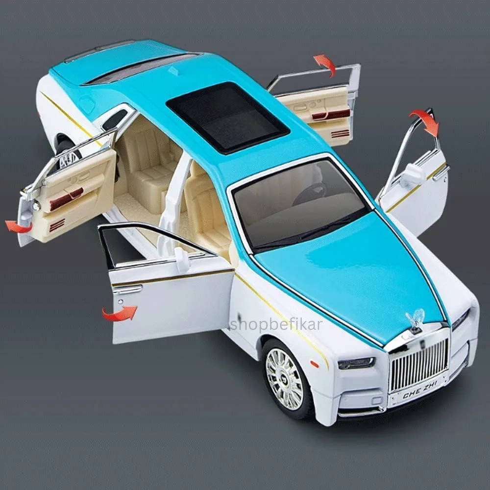 1:24 Diecast Rolls Royce Phantom Toy Car - Sound, Light, & Pull-Back Action - Image 6