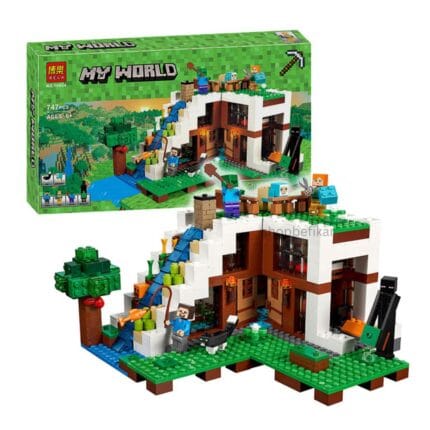 My World The Waterfall Base Building Blocks Set | Pixel Style Construction Toy 729+ PCS | Shopbefikar India
