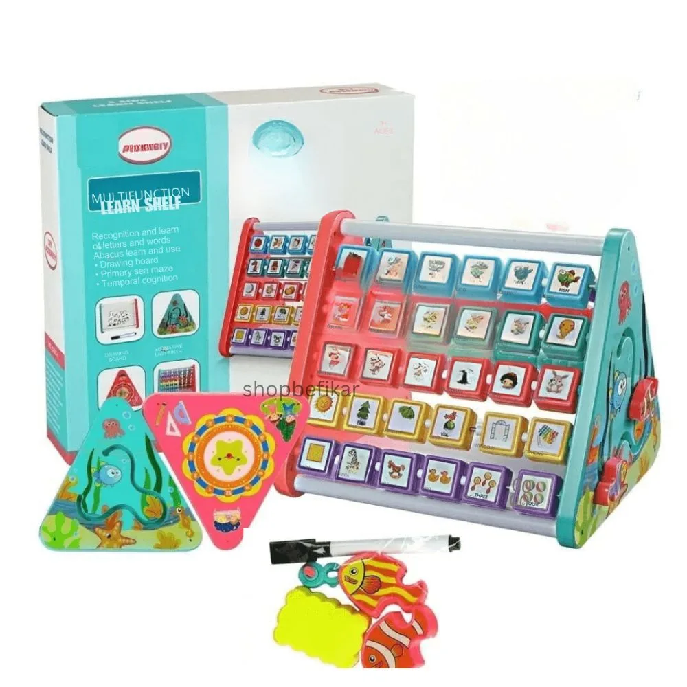 5 in 1 activity triangle toy Shopbefikar 5-in-1 Activity Triangle Learning Toy – ABC, Number, and Montessori Learning for Kids (Ages 2-4)