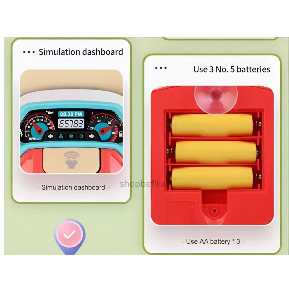 Simulation Steering Wheel Toy – Fake Driving Controller for Kids | Pretend Play Car Toy - Image 7