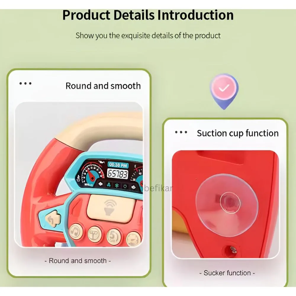 Simulation Steering Wheel Toy – Fake Driving Controller for Kids | Pretend Play Car Toy - Image 6