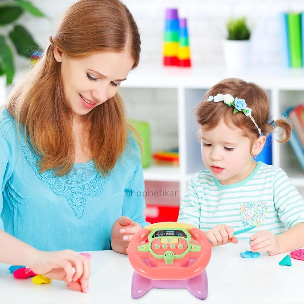 Simulation Steering Wheel Toy – Fake Driving Controller for Kids | Pretend Play Car Toy - Image 5