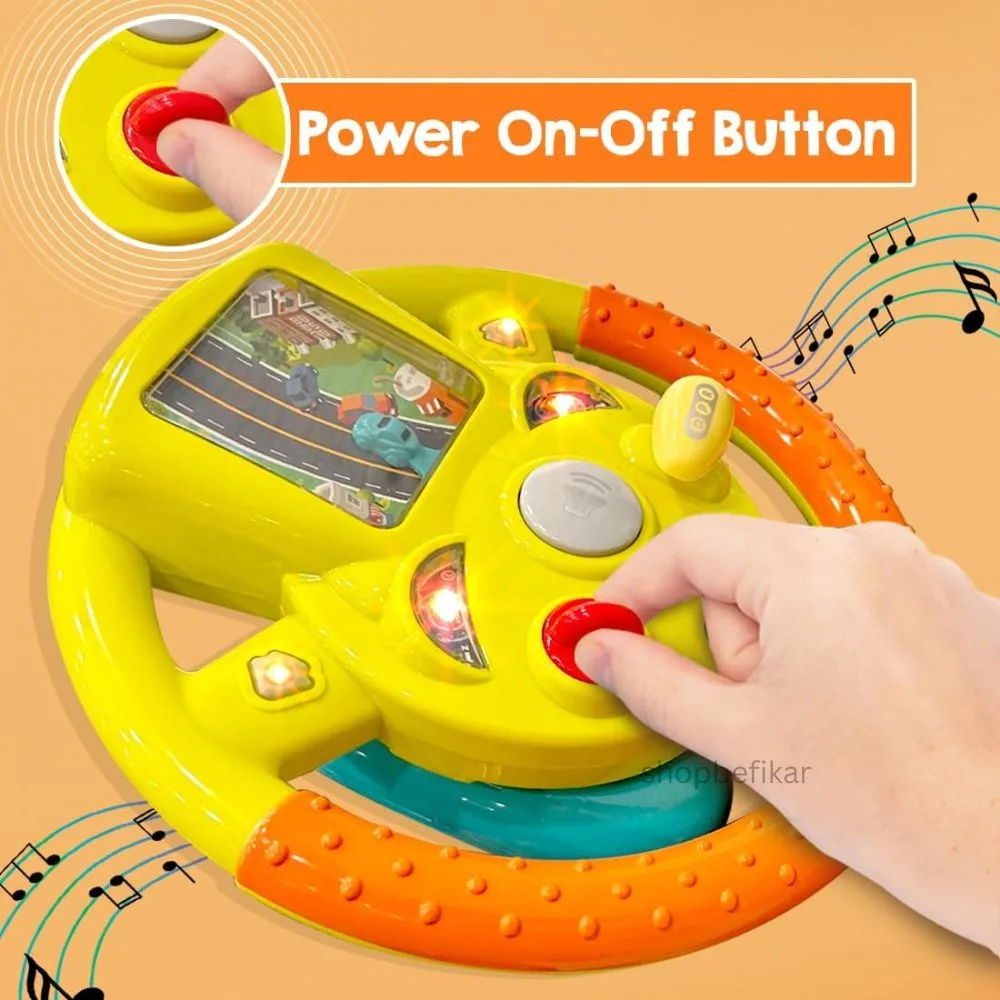 Activity Toy Steering Wheel for Kids – Interactive Pretend Play Driving Toy with Sound Effects - Image 2