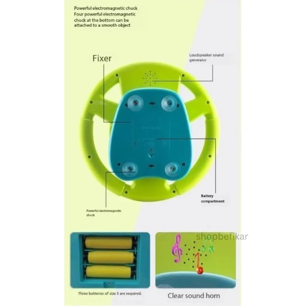 Activity Toy Steering Wheel for Kids – Interactive Pretend Play Driving Toy with Sound Effects - Image 3