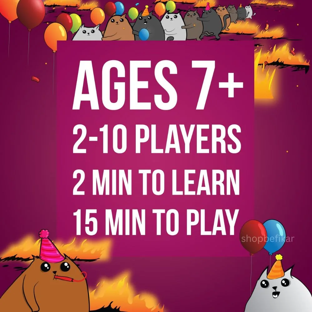Exploding Kittens Party Edition – Hilarious Card Game for Kids, Adults & Families | 2–10 Players | Ages 7+ - Image 7